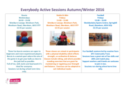 Everybody Active Classes Autumn 2016