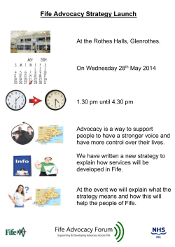 Fife Advocacy Strategy Launch