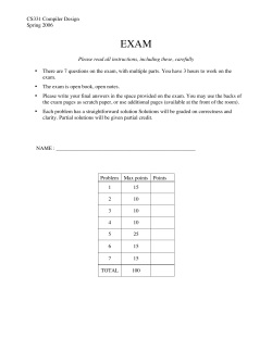 CS331 Compiler Design Spring 2006 Please read all instructions