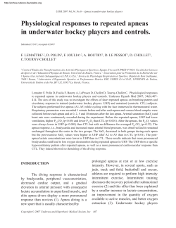 Physiological responses to repeated apneas in underwater hockey