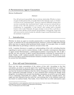 A Parsimonious Agent Causation - University of St Andrews Library