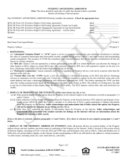 of 2 North Carolina Association of REALTORS , Inc. Individual agent