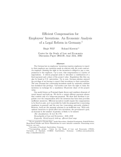 Efficient Compensation for Employees` Inventions. An Economic