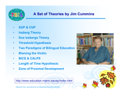 A Set of Theories by Jim Cummins