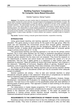 32. Building Teachers` Competences for Computer Game Based