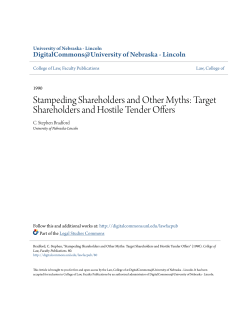 Target Shareholders and Hostile Tender Offers
