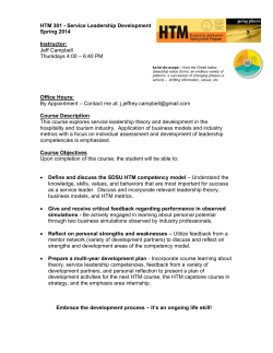 HTM 301 - Service Leadership Development