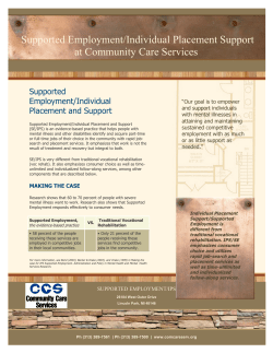 Supported Employment/Individual Placement Support at Community