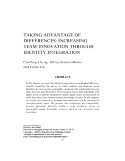 taking advantage of differences: increasing team innovation through