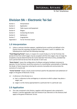 Division 9A – Electronic Tai-Sai