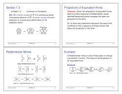 Section 1.3 Projections of Equivalent Knots Reidemeister Moves
