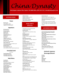 Soups Appetizers Hand-Roll Sushi Maki Menu