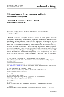 Mathematical Biology - Moffitt Cancer Center