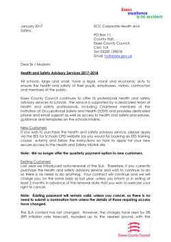 2017/18 Health and Safety SLA - Final