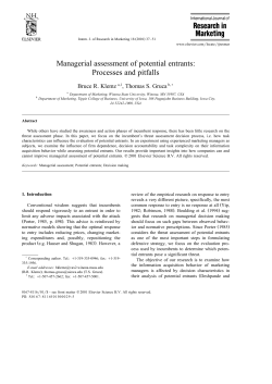 Managerial assessment of potential entrants