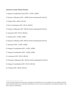 Answers to Game Theory Practice 1. Impure Coordination Game