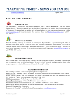 Spring 2017 Newsletter - Lafayette Township, NJ