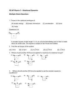 PSI AP Physics C &ndash; Rotational Dynamics Multiple Choice Questions