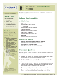 Teacher`s Guide: Fitness (PreK to Grade 2)