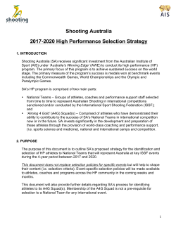 Shooting Australia 2017-2020 High Performance Selection Strategy