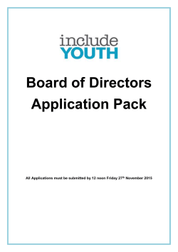 Include Youth Board of Directors application pack