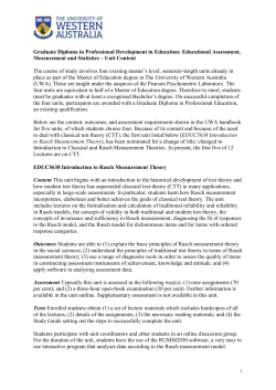 EDUC5606 Advance Course in Rasch Measurement Theory [PG]