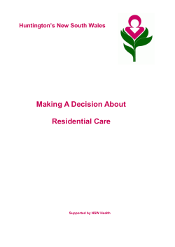 Making A Decision About Residential Care