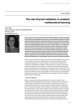 The role of proof validation in students` mathematical learning