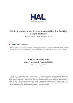 Efficient and accurate P-value computation for Position - HAL