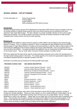 School Census Top-up Funding