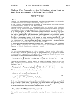 Nonlinear Wave Propagation - a fast 3D Simulation Method based
