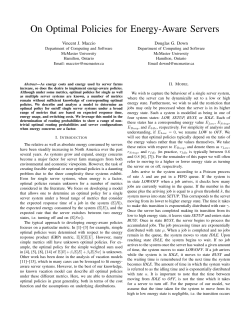 On Optimal Policies for Energy-Aware Servers
