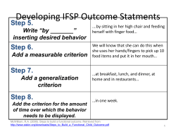 Developing IFSP Outcome Statments