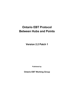 Ontario EBT Protocol Between Hubs and Points