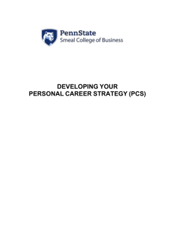 Personal Career Strategy - Master of Professional Studies in