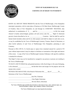 Right To Interment Document