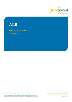 Time Recording - Advanced Computer Software