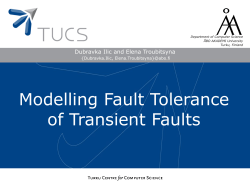 Modelling Fault Tolerance of Transient Fault