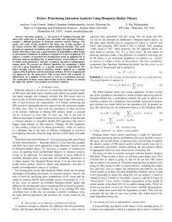 Poster: Prioritizing Intrusion Analysis Using Dempster