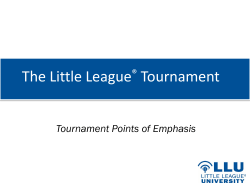 Tournament Points of Emphasis