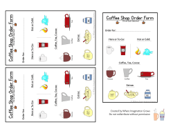 Coffee Shop Order Form Coffee Shop Order Form Coffee Shop