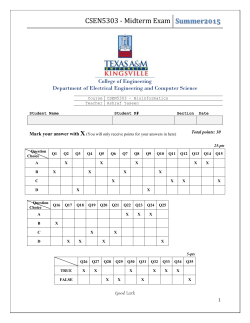 CSEN5303 - Midterm Exam - Department of Computer Science