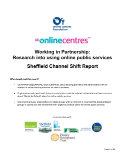 2 Sheffield Channel Shift Project - Public Sector Customer Services