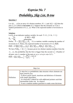 Probability, Skip List, BTree