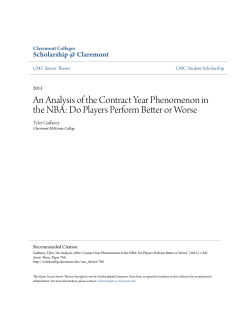 An Analysis of the Contract Year Phenomenon in the NBA: Do