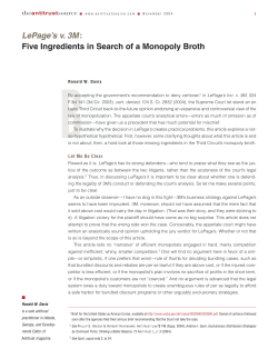 LePage`s v. 3M: Five Ingredients in Search of a Monopoly Broth