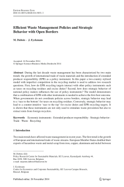 Efficient Waste Management Policies and Strategic Behavior