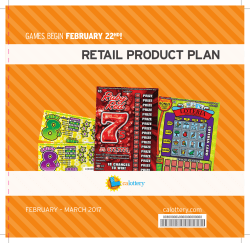 retail product plan - California Lottery