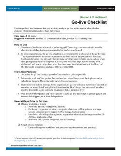 Go-live Checklist