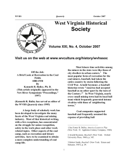A Brief Look at Recreation in the Coal Fields, 1880-1930